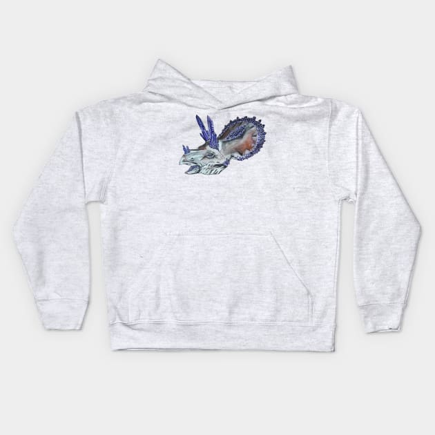 Triceratops Geode Kids Hoodie by RaLiz